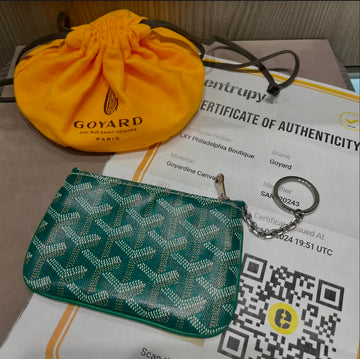 Pre-owned Goyard Sénat Mini Pouch Green