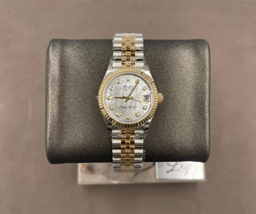 Unworn Rolex Ladies-Datejust 31mm ref.278273 Mother of Pearl Diamond Dial Fluted Bezel on Jubilee w/Box & Card