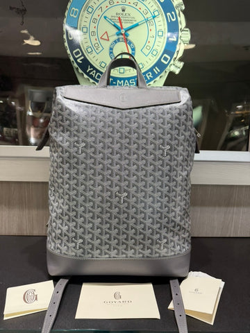 Pre-owned Goyard Calfskin Cisalpin Sac à Dos Backpack in Grey