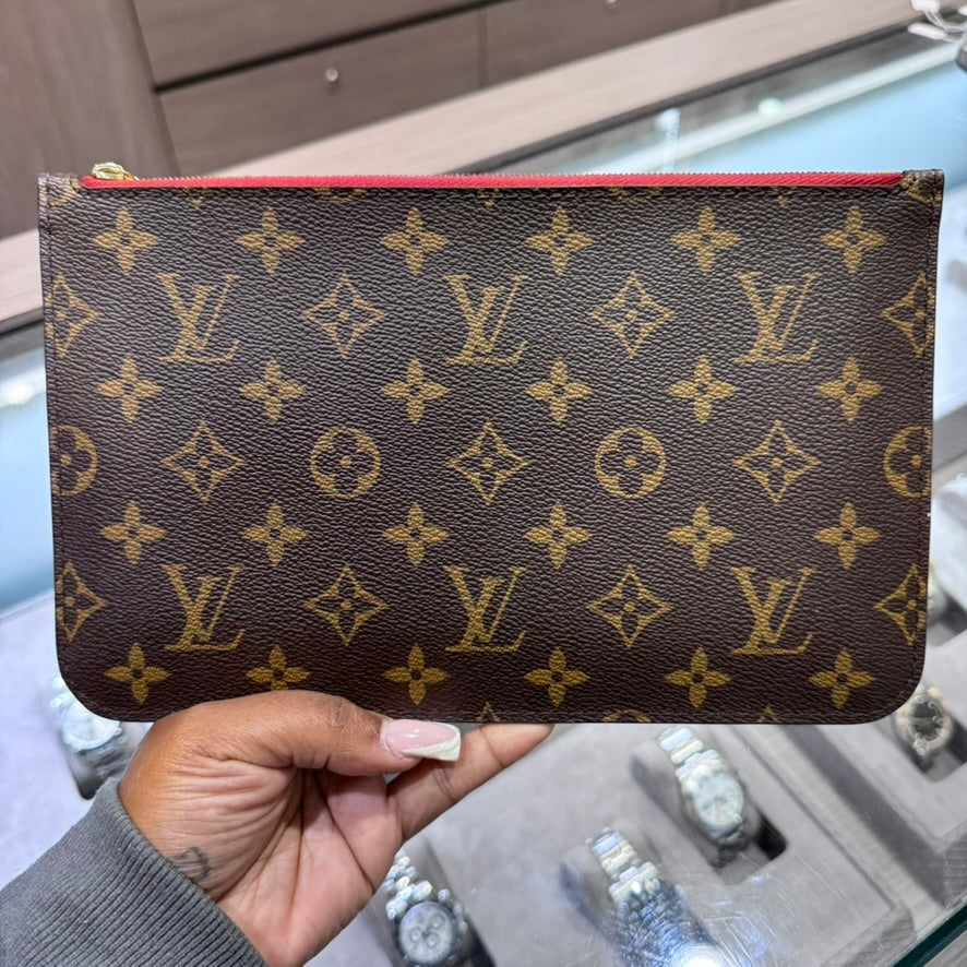 Pre-Owned Louis Vuitton Monogram Wristlet with Cherry Interior
