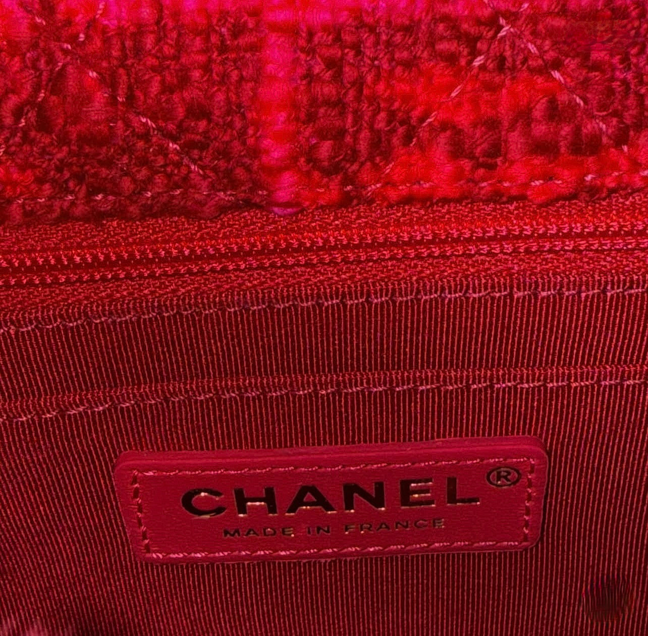 Pre-owned Chanel Shearling & Tweed Classic Square Mini Flap Bag in Fuchsia/Hot Pink (2020)