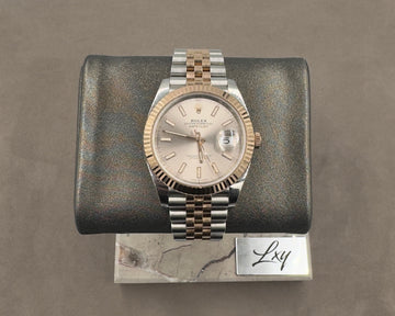 Pre-owned Rolex Men's Datejust 41mm ref.126331 Sundust Dial Fluted Bezel on Jubilee w/Box & Card