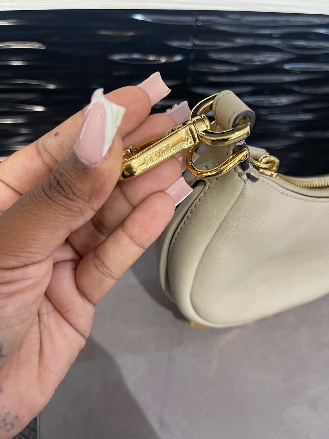 Pre-owned Fendi Fendigraphy Mini in Beige