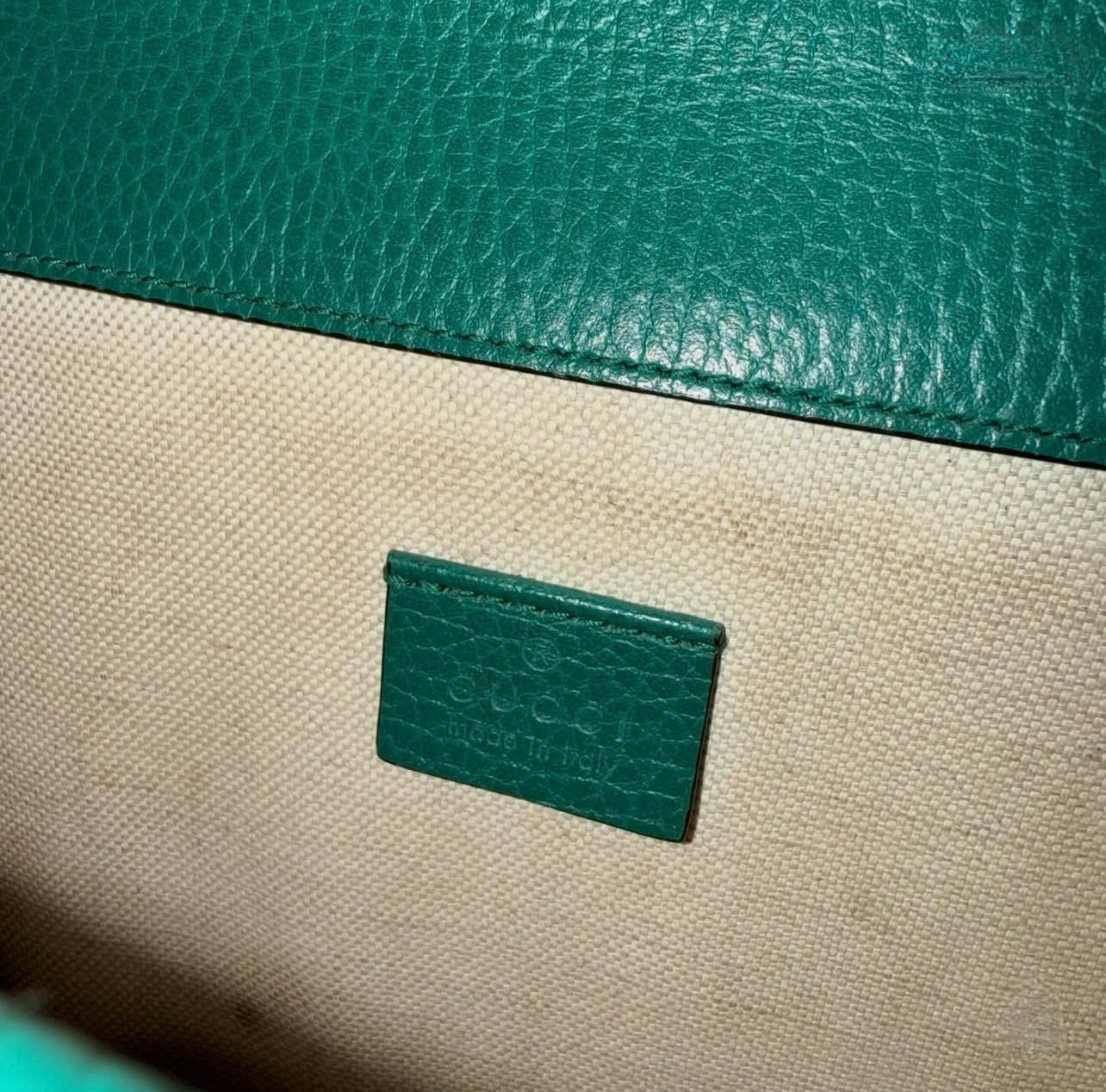 Pre-owned Gucci Mini Dionysus Shoulder Bag in Emerald Green Calfskin (Model 421970)