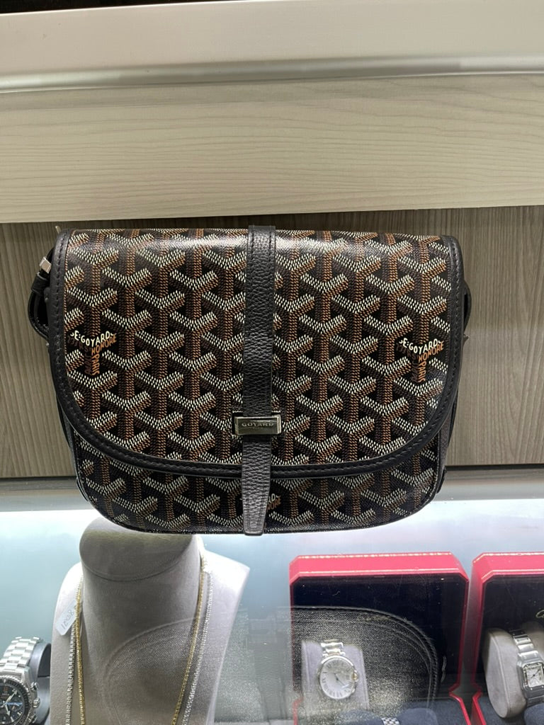Pre-owned Goyard Belvedere II PM Goyardine Messenger Bag Black