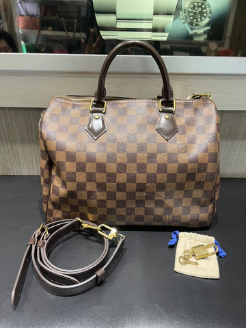 Pre-Owned Louis Vuitton Speedy Bandoulière 30 Damier Ebene