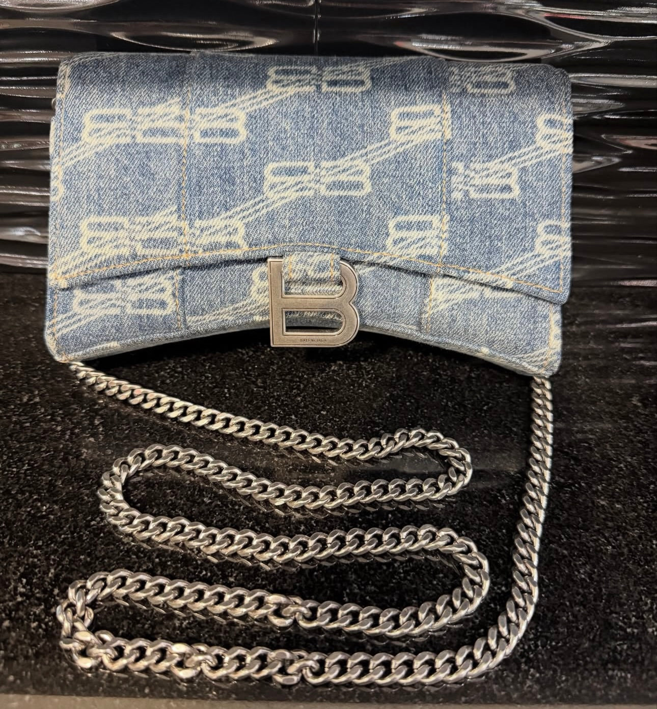 Pre-owned Balenciaga XS Hourglass in Denim