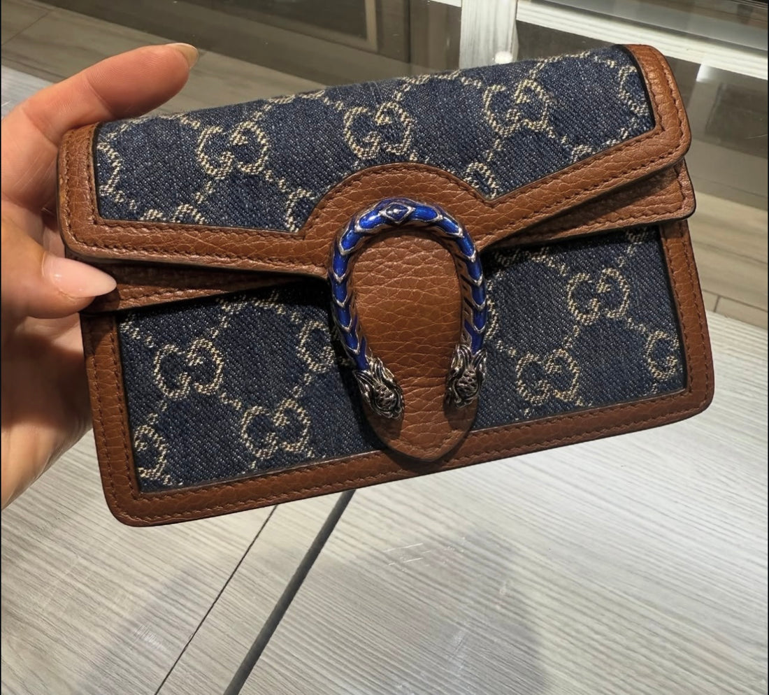 Pre-Owned Gucci GG Denim Dionysus Mini Shoulder Bag (Style 476432)