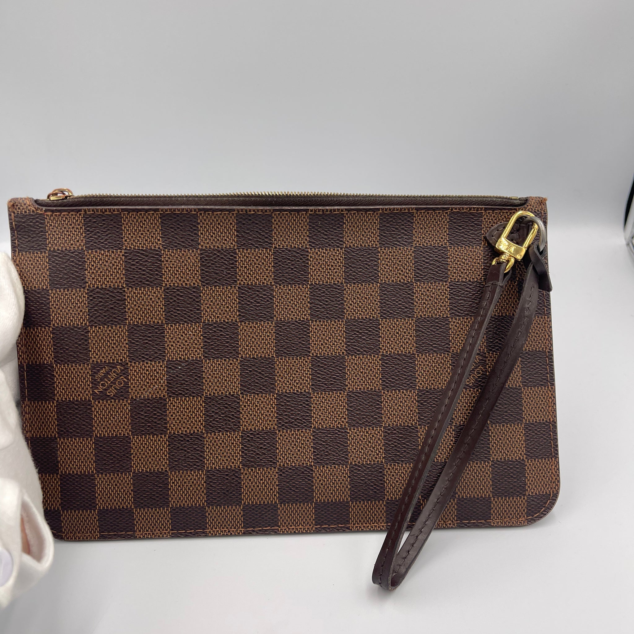 Pre-owned Louis Vuitton Monogram Wristlet Damier Ebene MM0290
