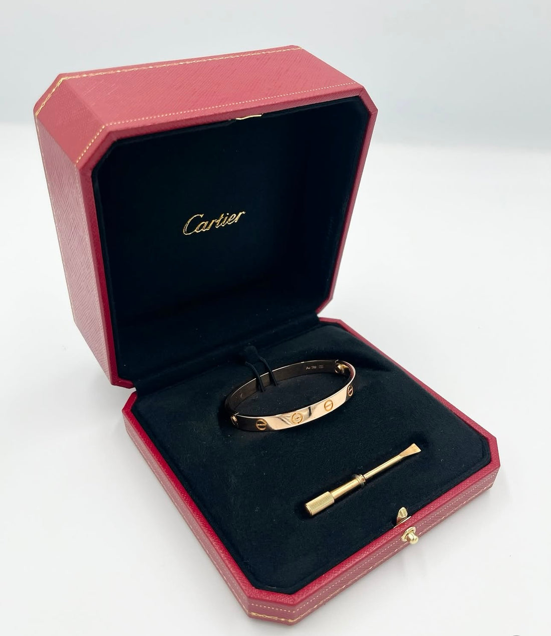 Preowned Cartier Love Bracelet "Classic Model" 18K Rose Gold Size 16 Model B60356