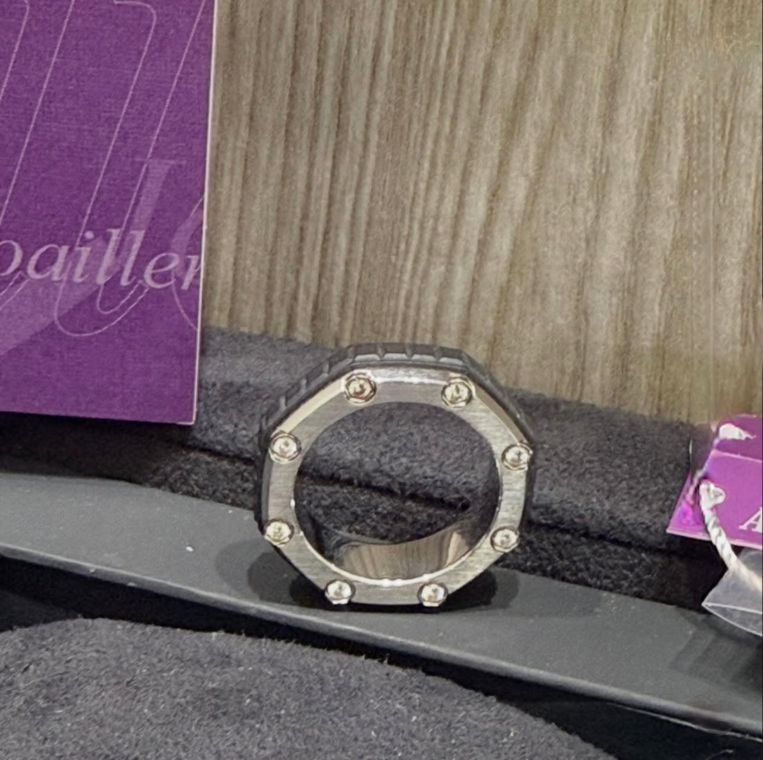 Pre-owned Audemars Piguet Royal Oak Offshore Titanium Diamond Ring (Size 9.5)