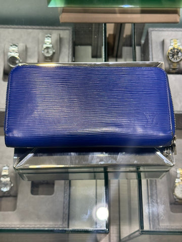 Pre-owned Louis Vuitton Blue Epi Zippy Wallet (2016)