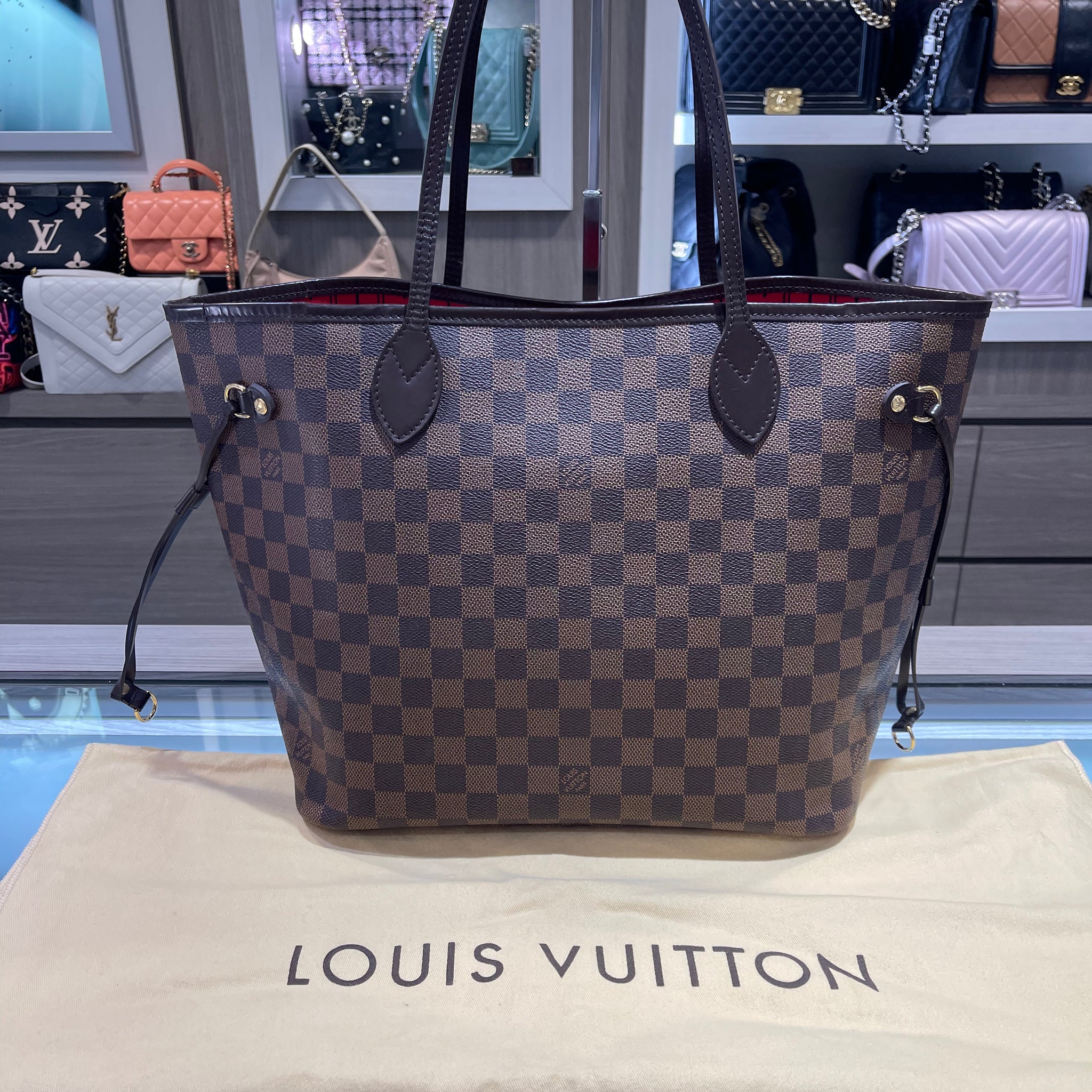 Pre-owned Louis Vuitton Neverfull MM Damier Ebene SP0142 (2012)