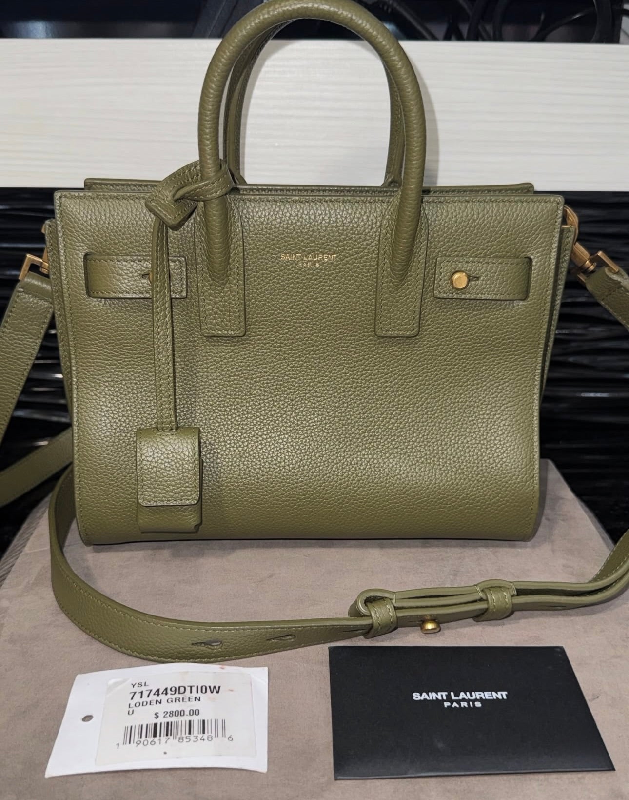 Pre-owned YSL Saint Laurent Sac Du Jour Nano Loden Green (2023)