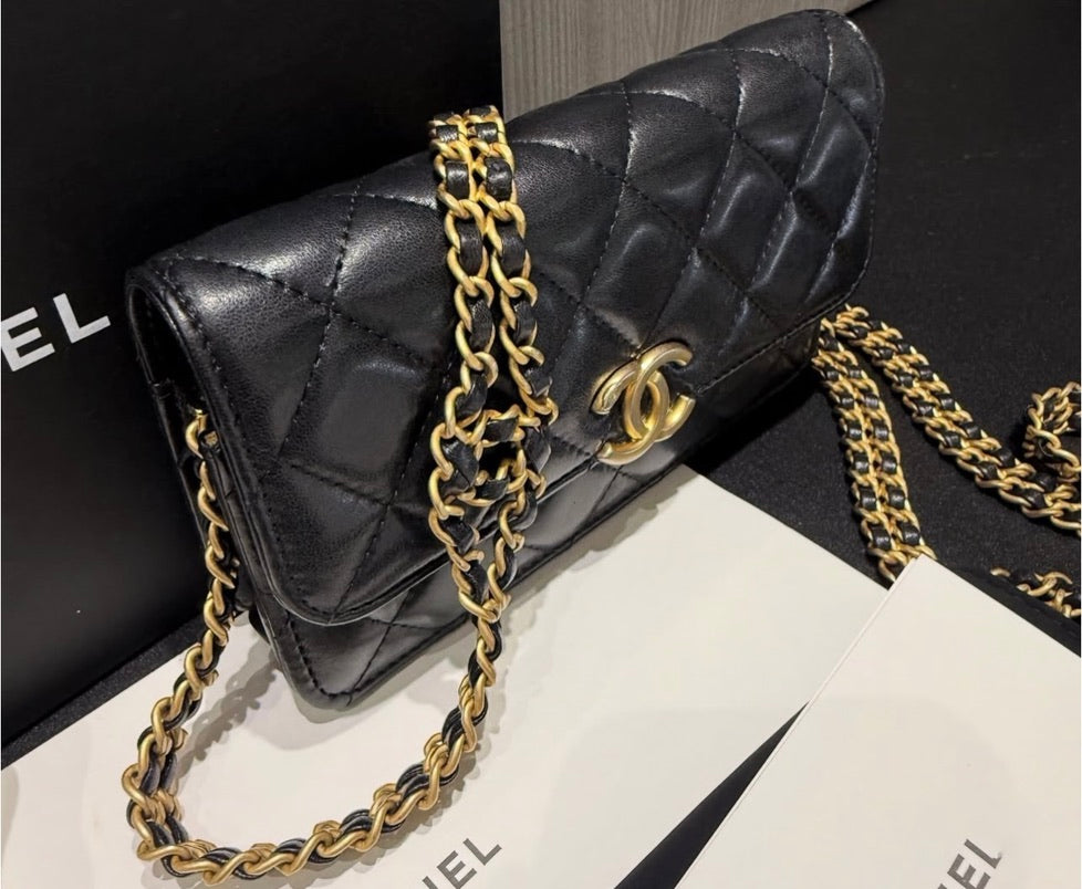 Pre-owned Chanel 23P Phone Holder Chain Crossbody Bag