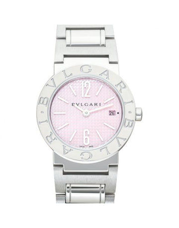 Bvlgari Quartz Pink Dial Stainless Steel Ladies Watch