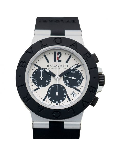 Bvlgari Aluminum Chronograph Automatic Grey Dial Men's Watch