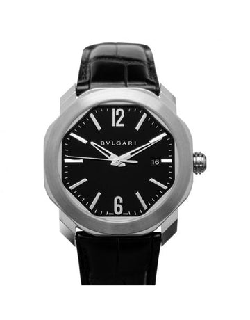 Bvlgari Octo Roma Automatic Black Dial Black Strap Men's Watch