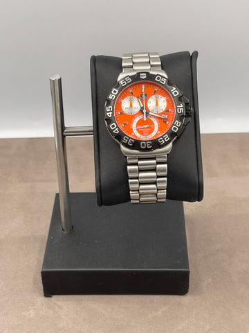 Pre-owned TAG Heuer Formula 1 Chronograph CAH1113.BA0850 Steel Orange Dial Men's Watch