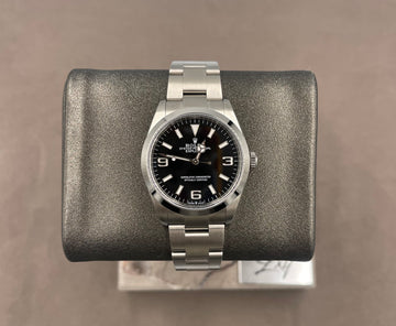 Unworn Rolex Men's Explorer 36mm ref.124270 Black Dial Smooth Bezel on Oyster w/Box & Card