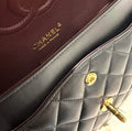Pre-owned Chanel Black Medium Classic Double Flap Bag w/ GHW
