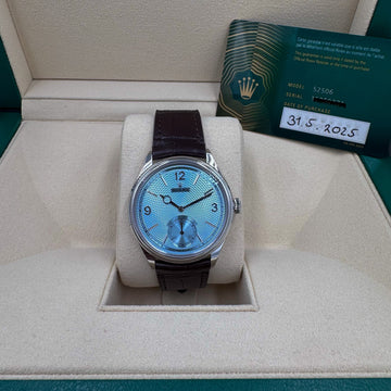 Unworn Rolex Perpetual 1908 Platinum Ice Blue Guilloché Dial Ref. 52506 (2025)