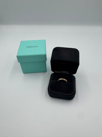 Pre-owned Tiffany rose gold diamond rose cut metro ring