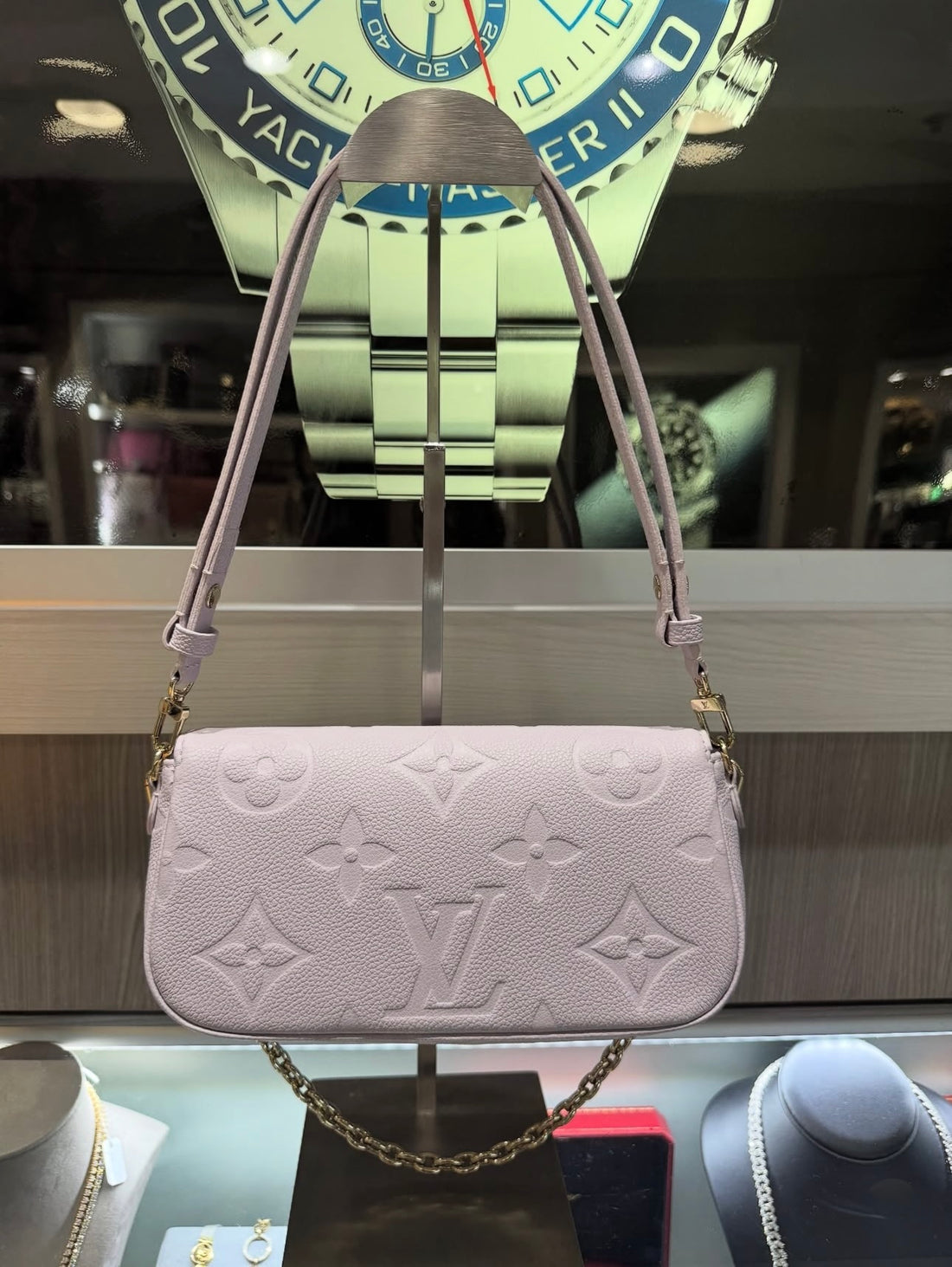 Pre-owned Louis Vuitton Wallet on Chain Ivy Misty Monogram Empreinte leather