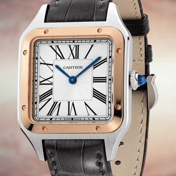 LXY Philly expert appraising a Cartier Santos luxury watch.