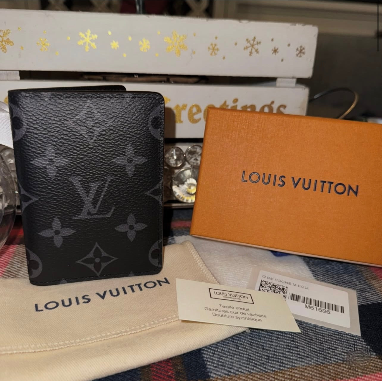 Pre-owned Louis Vuitton Pocket Organizer in Monogram Eclipse
