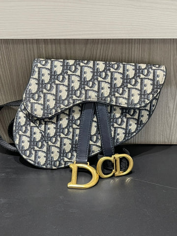 Pre-owned Christian Dior Oblique Saddle Belt Bag