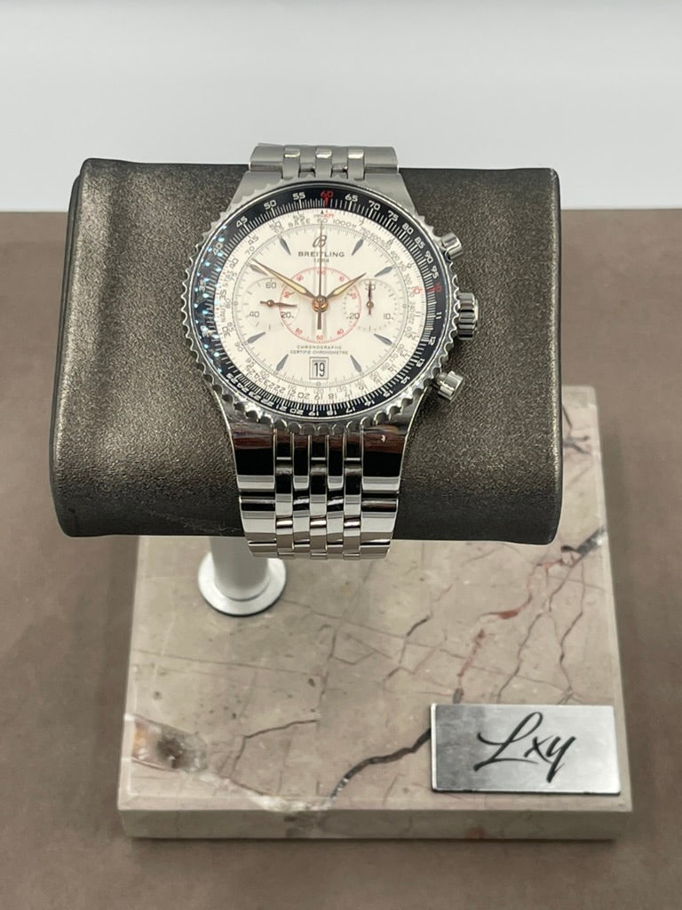 Pre-owned Breitling Montbrillant Légende Automatic Chronograph White Dial Stainless Steel Men's Watch Ref. A23340