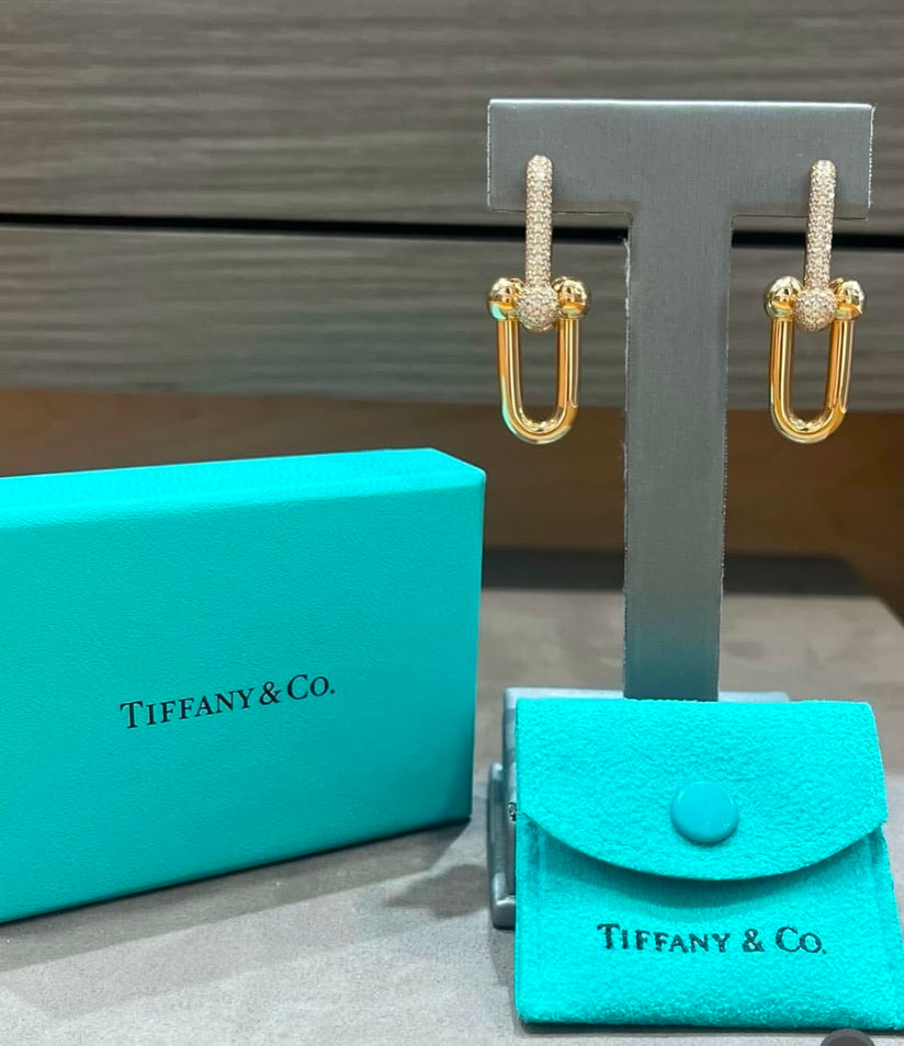 Unworn Tiffany & Co. 18K 1.18ctw HardWear Large Link Drop Earrings