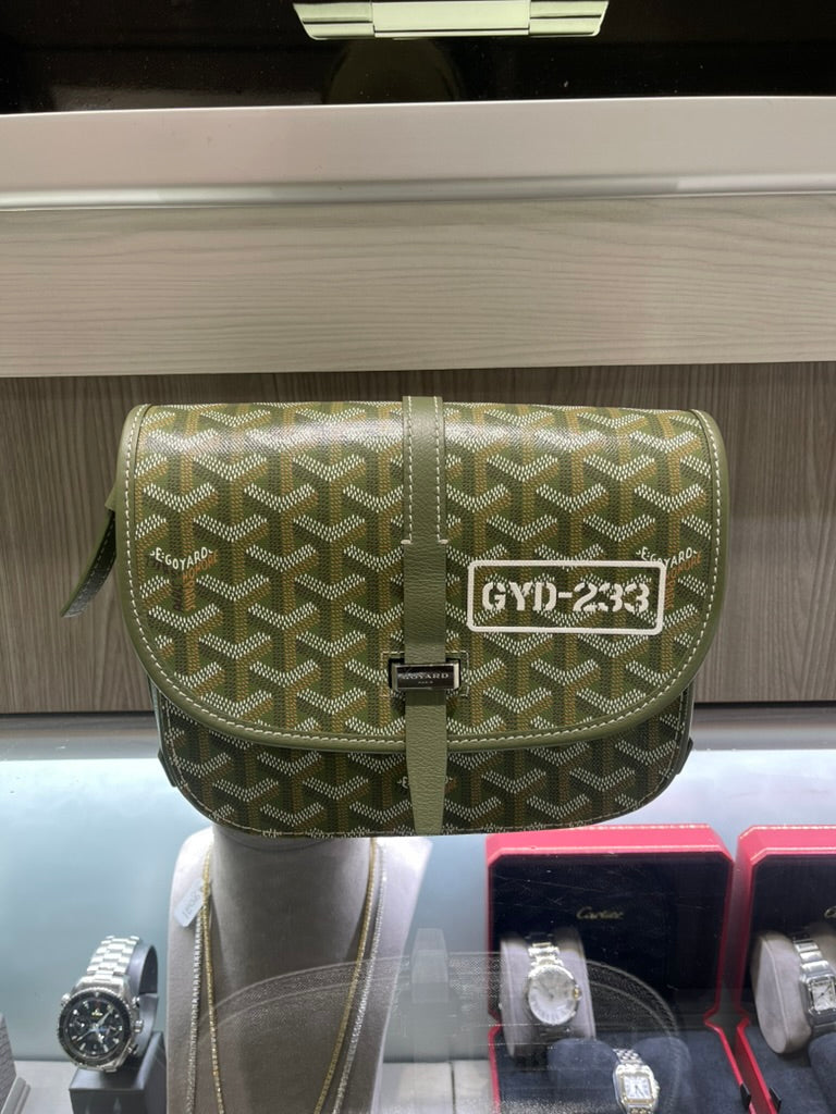 Pre-owned Goyard Limited Edition Khaki Belvedere PM