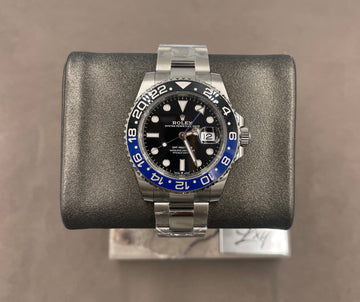 Unworn Rolex Men's GMT-Masters II "Batman" 40mm ref.126710BLNR Black Dial Ceramic Bezel on Oyster w/Box & Card