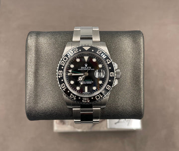 Pre-owned Rolex Men's GMT-Master II 40mm ref.116710 Black Dial Ceramic Bezel on Oyster w/Box & Card (2015)
