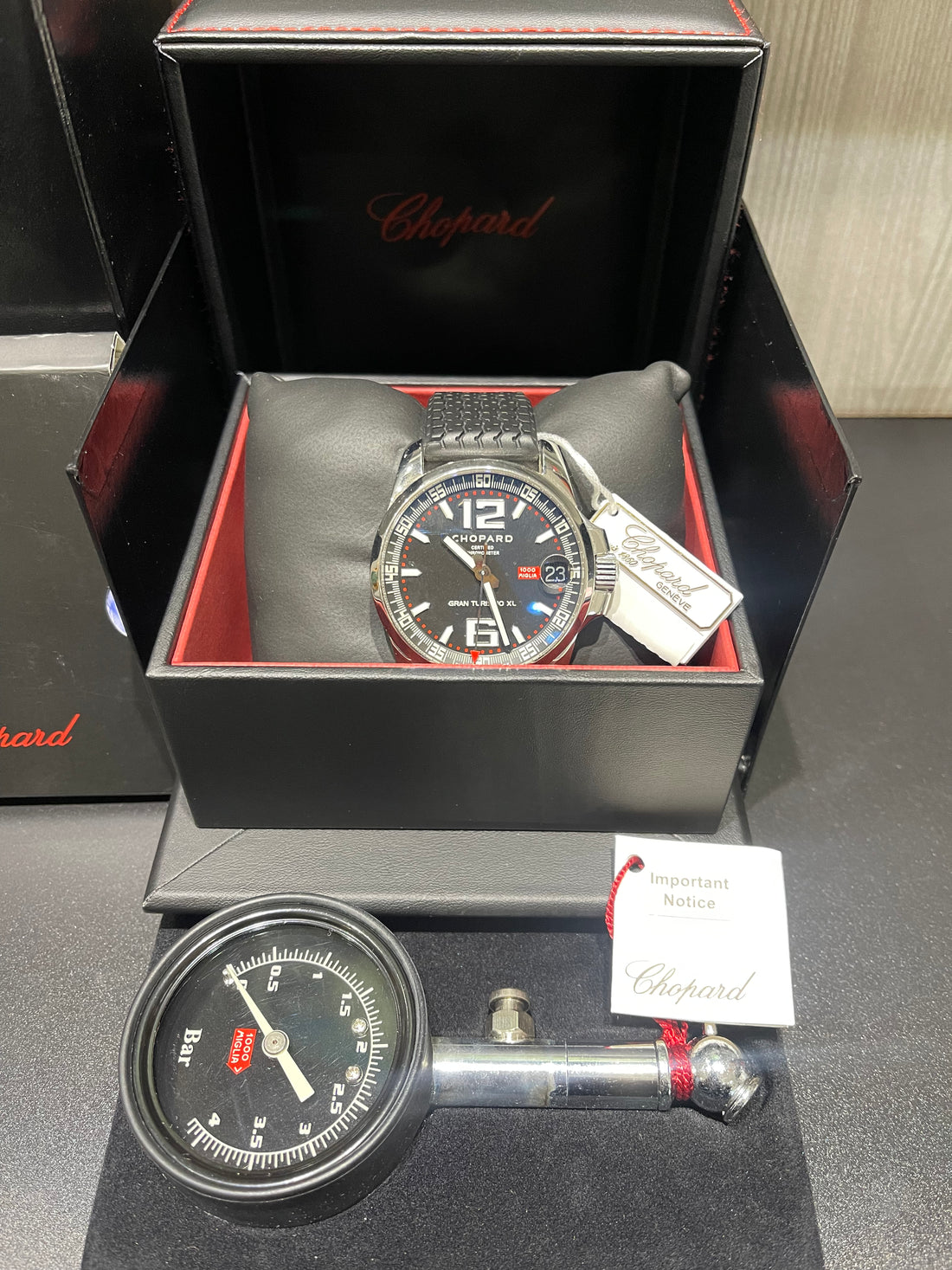 Pre-Owned Chopard Mille Miglia Gran Turismo XL Black Dial Steel on Rubber