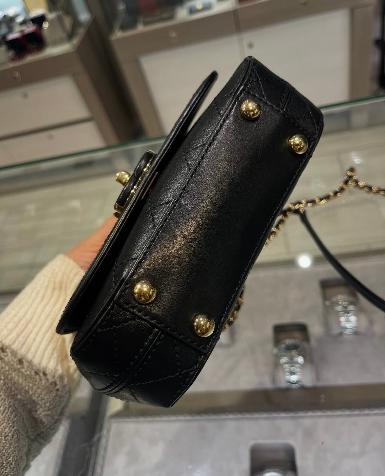 Pre-owned Chanel Calfskin Square Stitch Small Crossbody CC Flap Bag Bl