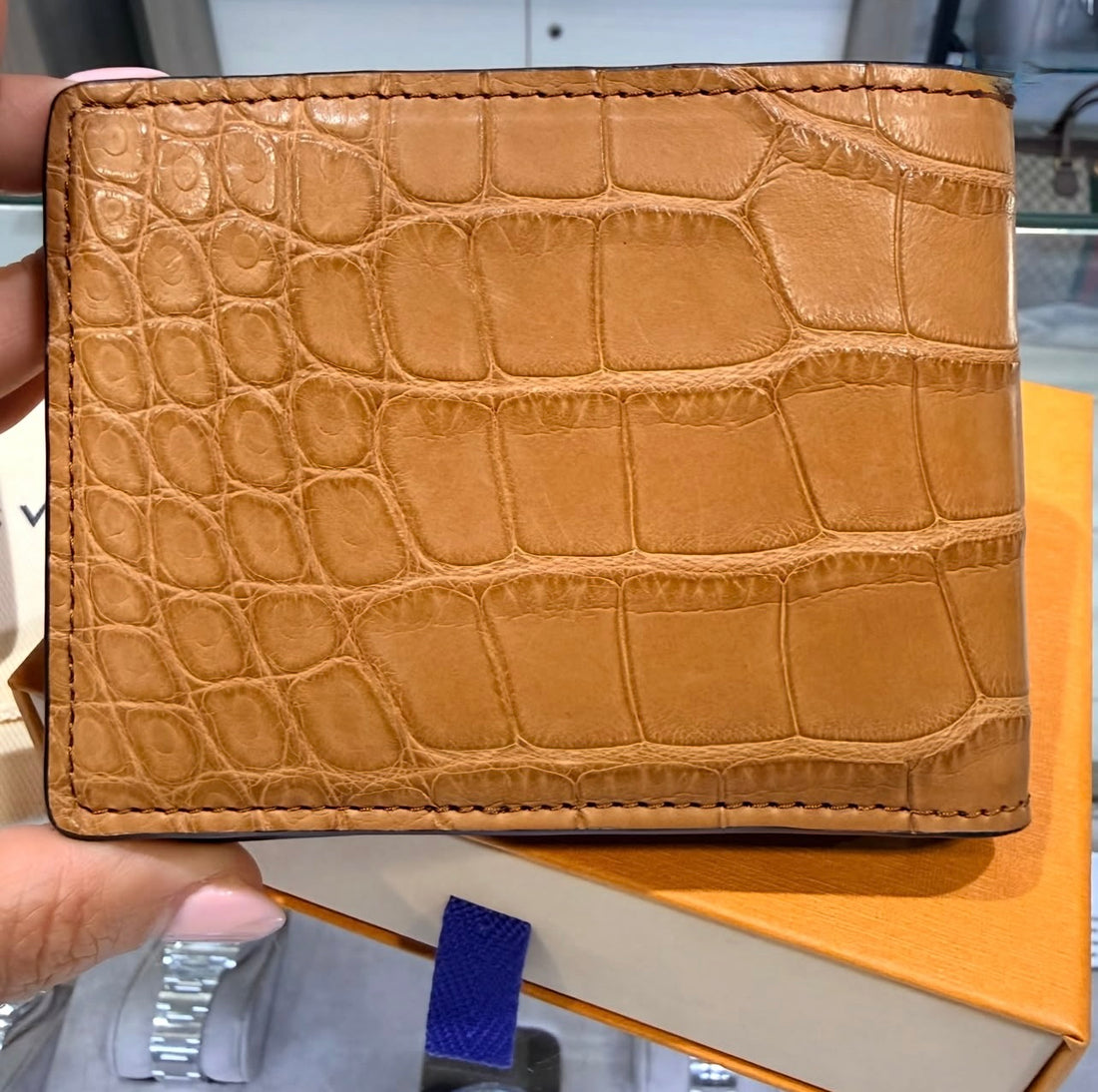 Unworn Louis Vuitton Multiple Wallet Genuine Niloticus Alligator Leather