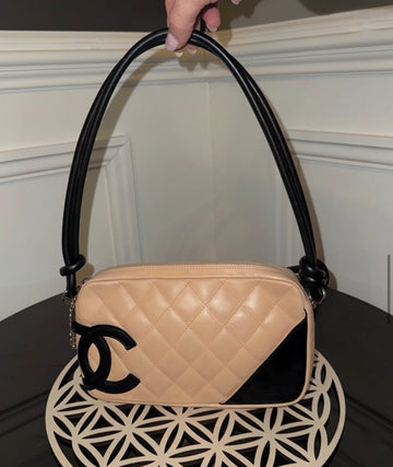 Pre-owned Chanel Cambon Beige and black shoulder bag (2004-2005)