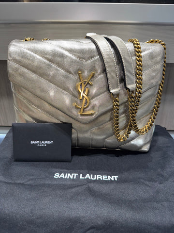 Pre-owned Saint Laurent Loulou Small Gold Metallic 2019 model limited edition