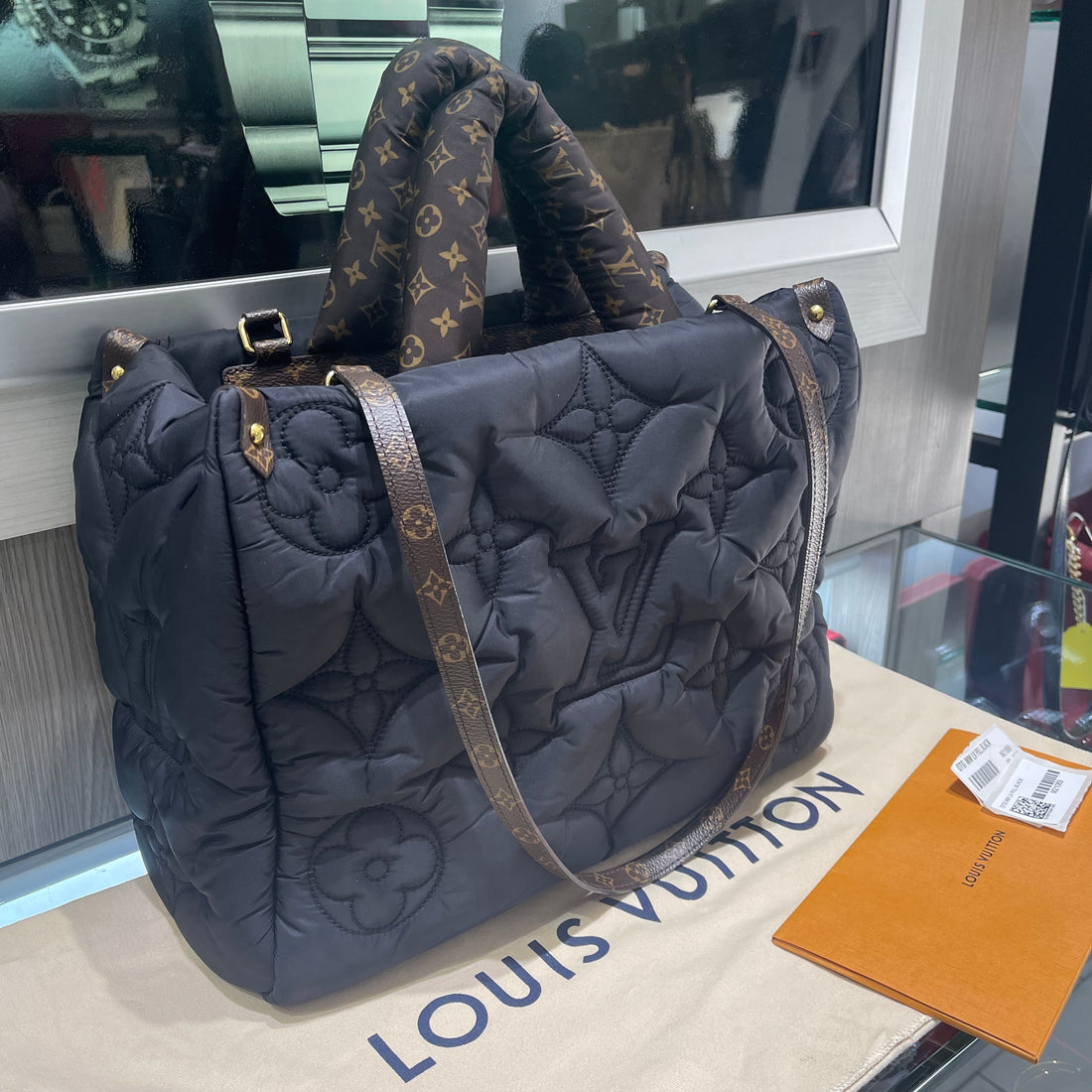 Pre-Owned Louis Vuitton Econyl Monogram Pillow Giant Onthego MM Black