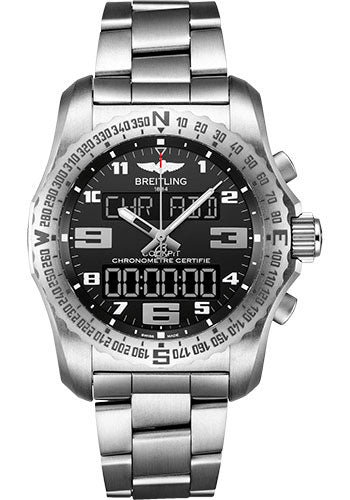 Breitling Cockpit B50 Watch - Titanium - Volcano Black Dial - Titanium Bracelet - EB5010221B1E1