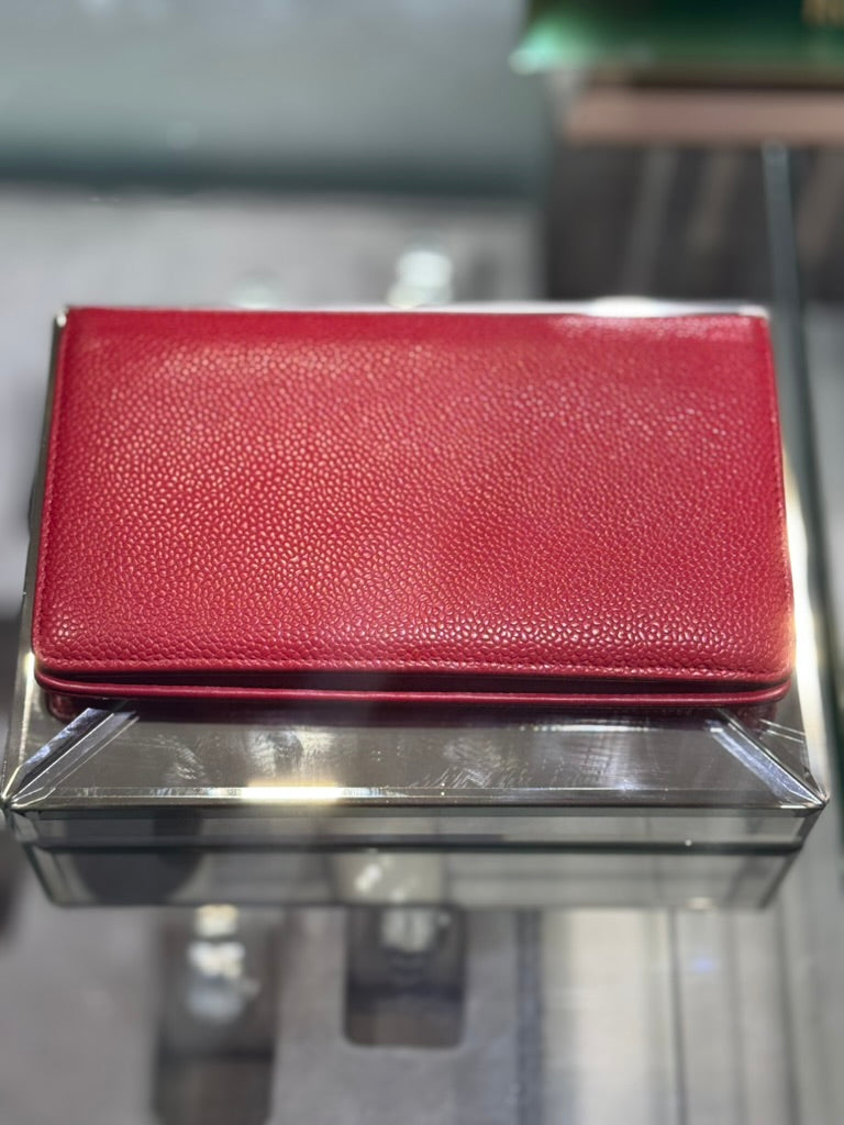 Pre-owned Chanel CAVIAR Red Wallet Vintage 18959087 (2013-2014)