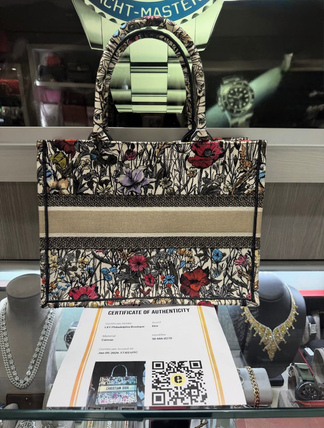 Pre-owned Christian Dior Medium Mille Fleur Book Tote (2020)