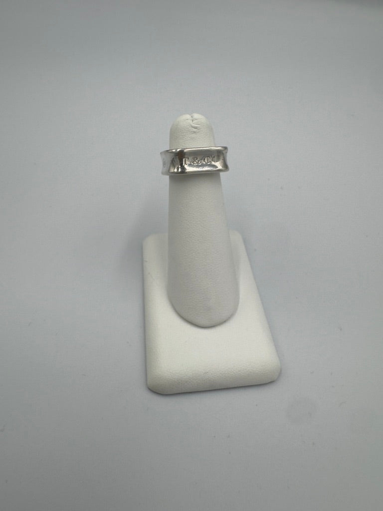 Tiffany & Co Silver 1837 Square Wide Band Ring size 5.5