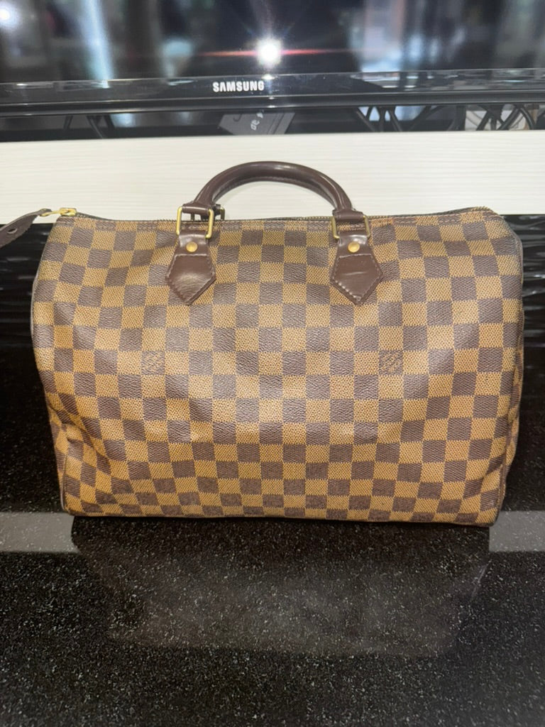 Pre-owned Louis Vuitton Speedy 35 Damier Ebene SD2068 (2008)