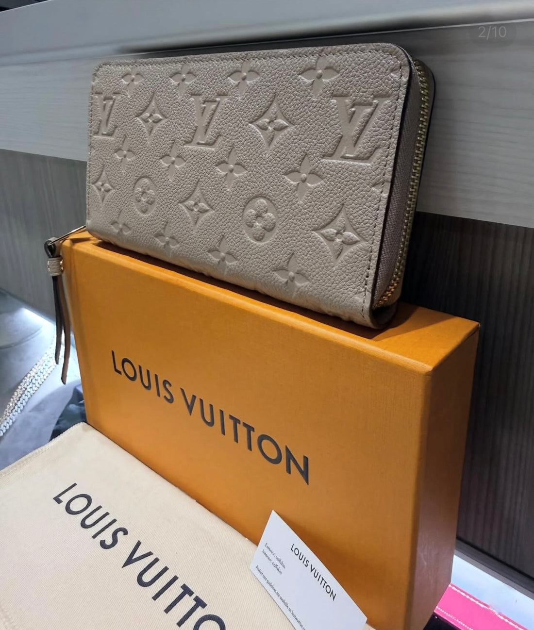 Pre-owned Louis Vuitton Zippy Long Wallet Turtledove (Tourterelle) Monogram Empreinte (2026)