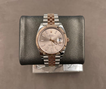 Unworn Rolex Men's Datejust 41mm ref.126331 Sundust Index Dial Fluted Bezel on Jubilee w/Box & Card
