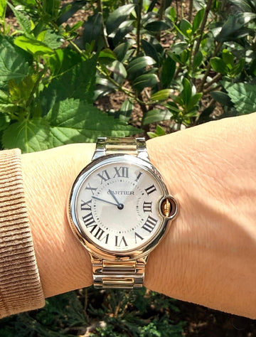 Pre-owned Cartier Ballon Bleu 36mm Two-Tone Quartz Watch (Ref. W69011Z4 / 3005)